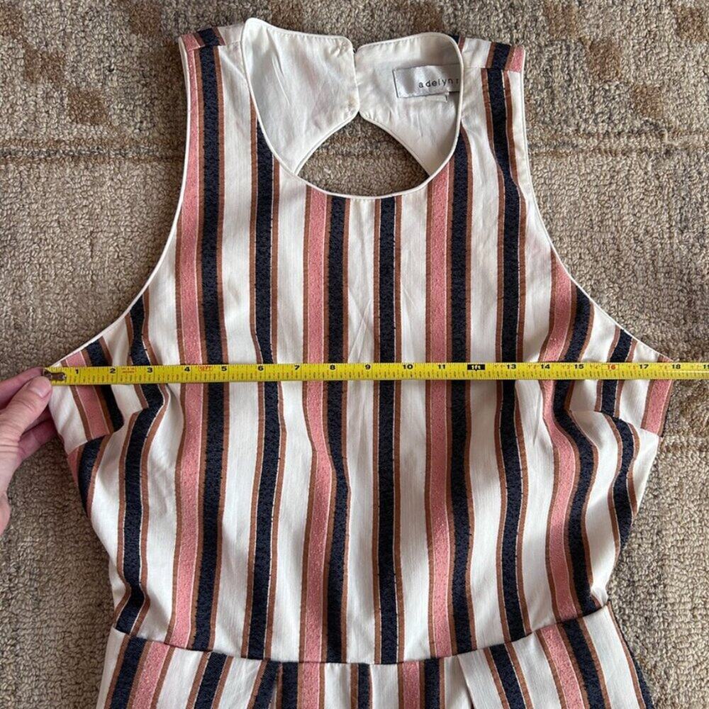 Striped Wide Leg Jumpsuit Open Back Tie Waist European Summer Resort Women L - Picture 8 of 16